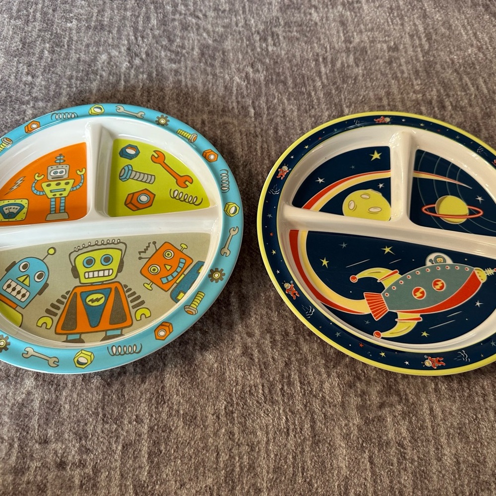 2 Sugarbooger Suction Divided Plates